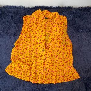 Orange Floral print Top